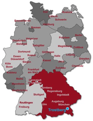 Deutschlandkarte mit Trostberg