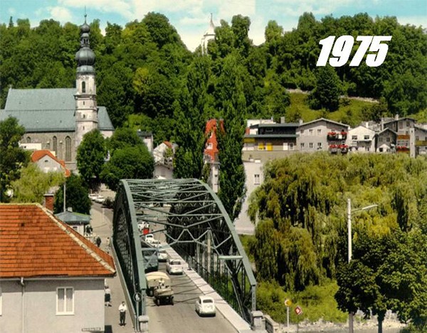 Das Foto zeigt die Alzbrücke im Jahr 1975.