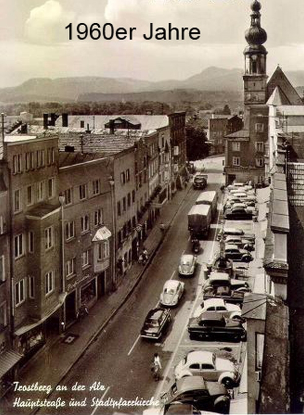 Das Foto zeigt die Hauptstraße in den 1960er Jahren.
