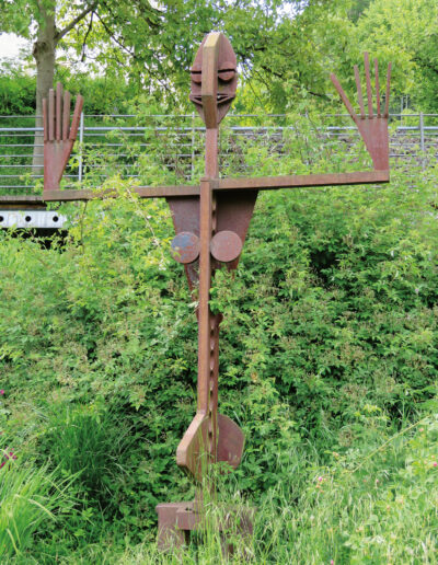 PINK, Werner: „Götze“, Cortenstahl. Rosengarten, Schulstraße